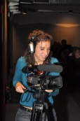 Cristina Oddone, videomaker, al lavoro